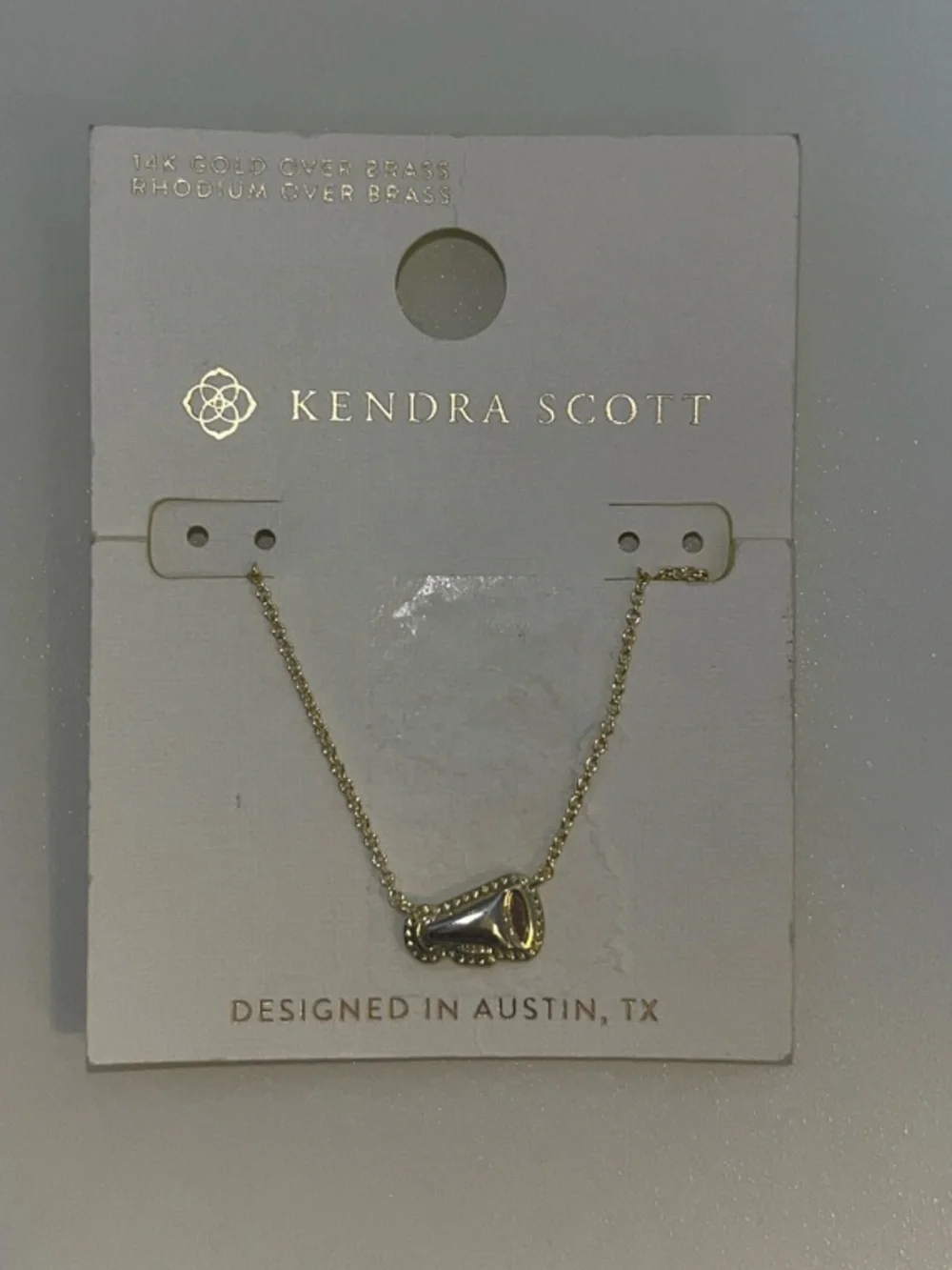 Kendra Scott Metal Cheer Pendant Necklace - Gold/Silver nwt #cheer #kendrascott